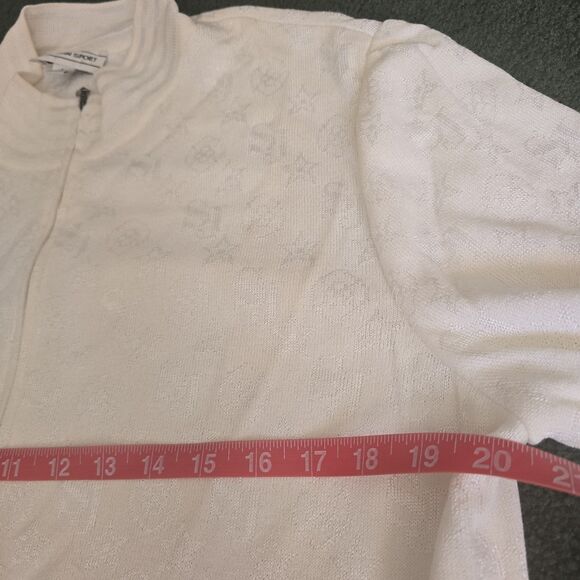 ST. JOHN SPORT COLLECTION SJ logo novelty knit jacket size large - Picture 7 of 9